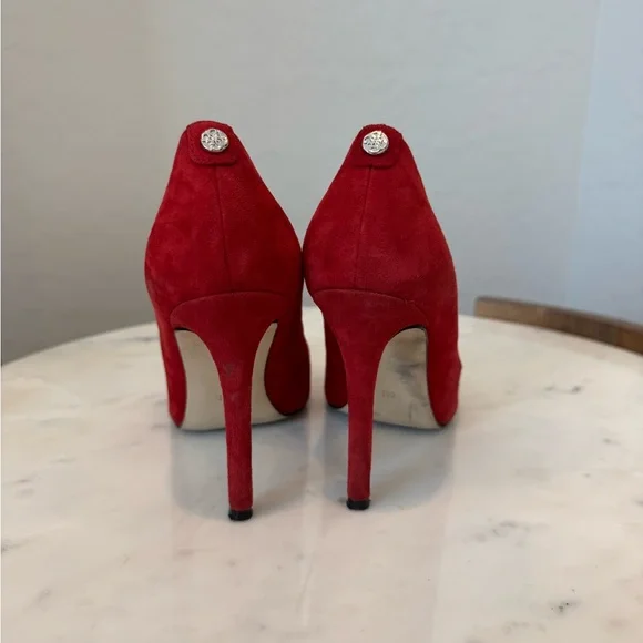 Guess Dark Red Suede Heels - Picture 3 of 6